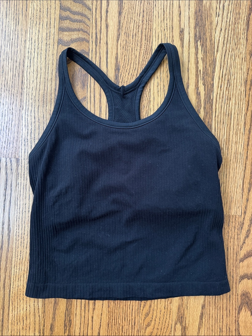 Racerback Ribbed Tank Top - Black